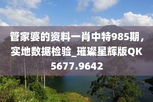 管家婆的資料一肖中特985期，實(shí)地?cái)?shù)據(jù)檢驗(yàn)_璀璨星輝版QK5677.9642