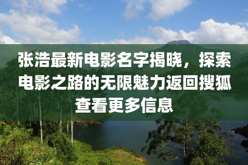 張浩最新電影名字揭曉，探索電影之路的無(wú)限魅力返回搜狐查看更多信息