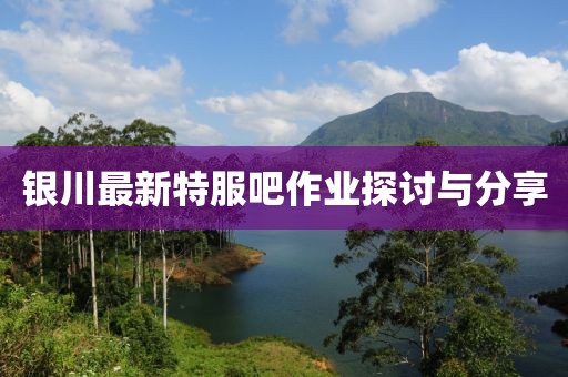 銀川最新特服吧作業(yè)探討與分享