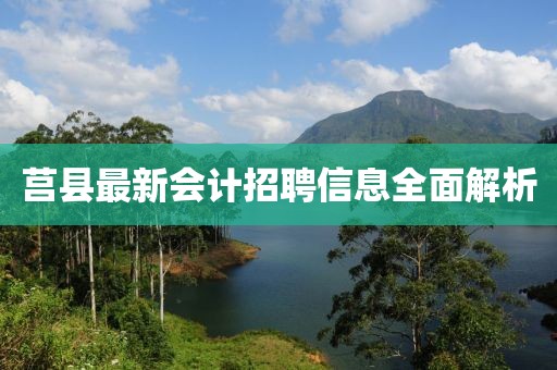 莒縣最新會計招聘信息全面解析