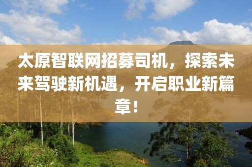 太原智聯(lián)網(wǎng)招募司機，探索未來駕駛新機遇，開啟職業(yè)新篇章！