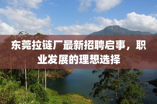 東莞拉鏈廠(chǎng)最新招聘啟事，職業(yè)發(fā)展的理想選擇
