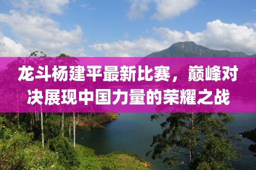 龍斗楊建平最新比賽，巔峰對(duì)決展現(xiàn)中國(guó)力量的榮耀之戰(zhàn)