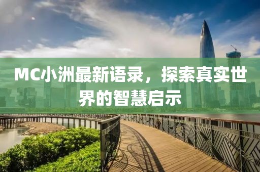 MC小洲最新語(yǔ)錄，探索真實(shí)世界的智慧啟示