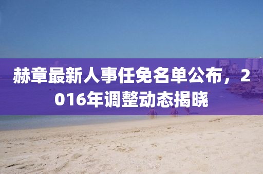赫章最新人事任免名單公布，2016年調整動態(tài)揭曉