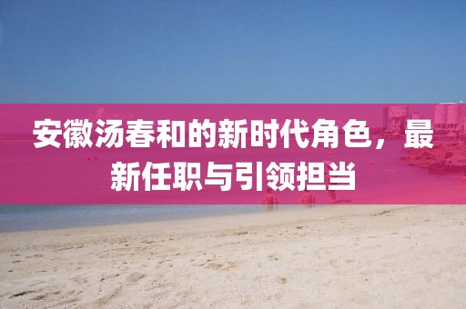 安徽湯春和的新時代角色，最新任職與引領擔當
