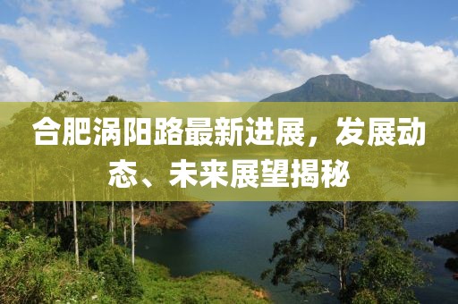 合肥渦陽(yáng)路最新進(jìn)展，發(fā)展動(dòng)態(tài)、未來(lái)展望揭秘