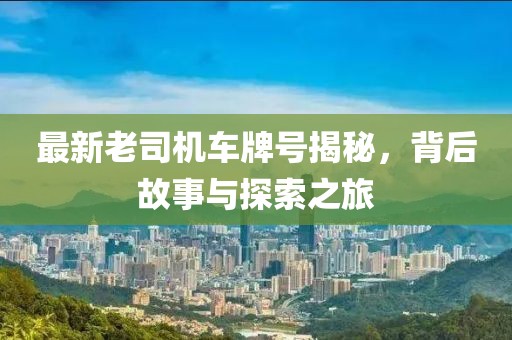 最新老司機車牌號揭秘，背后故事與探索之旅