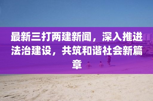最新三打兩建新聞，深入推進(jìn)法治建設(shè)，共筑和諧社會(huì)新篇章