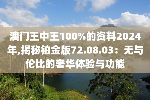 澳門王中王100%的資料2024年,揭秘鉑金版72.08.03：無與倫比的奢華體驗(yàn)與功能