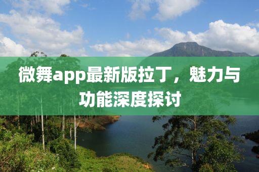 微舞app最新版拉丁，魅力與功能深度探討