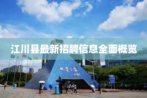 江川縣最新招聘信息全面概覽