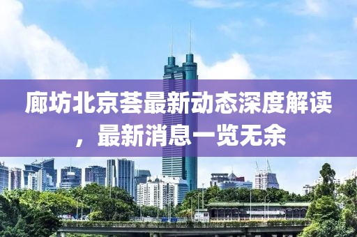 廊坊北京薈最新動態(tài)深度解讀，最新消息一覽無余