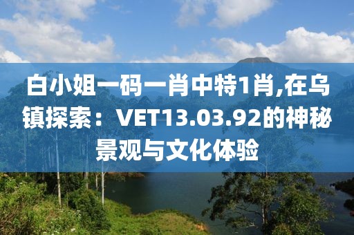 白小姐一碼一肖中特1肖,在烏鎮(zhèn)探索：VET13.03.92的神秘景觀與文化體驗(yàn)