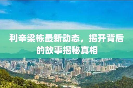 利辛梁棟最新動(dòng)態(tài)，揭開背后的故事揭秘真相