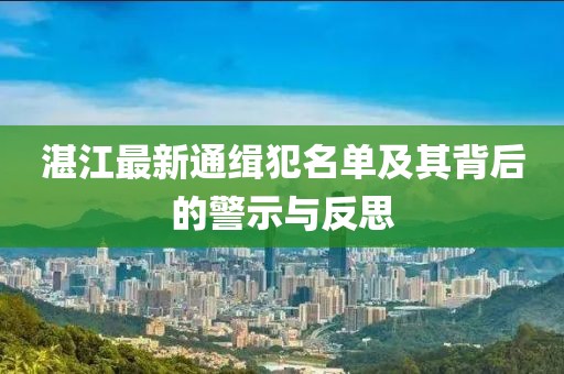 湛江最新通緝犯名單及其背后的警示與反思