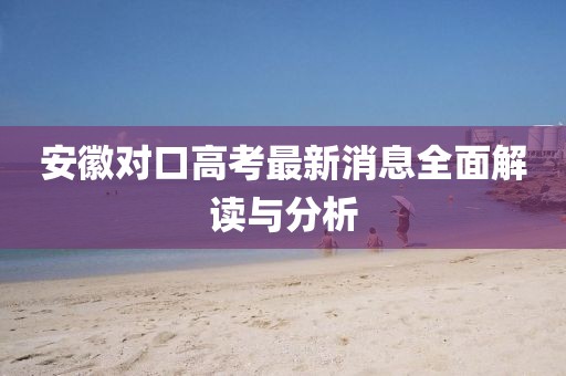 安徽對口高考最新消息全面解讀與分析
