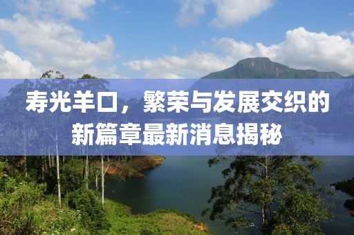 壽光羊口，繁榮與發(fā)展交織的新篇章最新消息揭秘