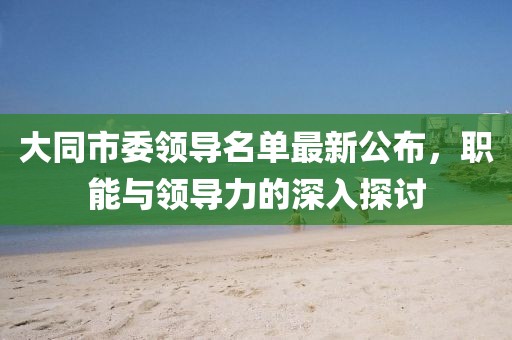 大同市委領(lǐng)導(dǎo)名單最新公布，職能與領(lǐng)導(dǎo)力的深入探討