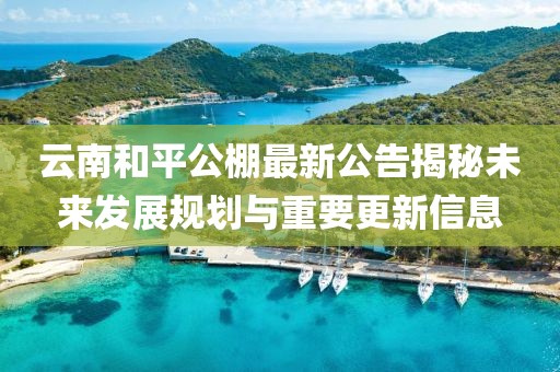 云南和平公棚最新公告揭秘未來(lái)發(fā)展規(guī)劃與重要更新信息
