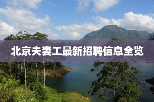 北京夫妻工最新招聘信息全覽