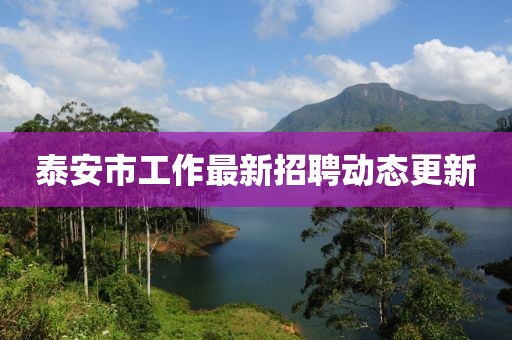泰安市工作最新招聘動(dòng)態(tài)更新