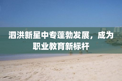 泗洪新星中專蓬勃發(fā)展，成為職業(yè)教育新標桿