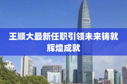 王順大最新任職引領(lǐng)未來(lái)鑄就輝煌成就