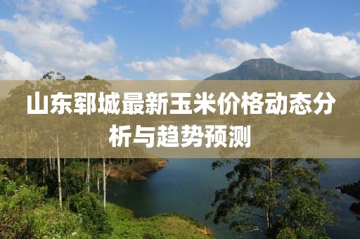 山東鄆城最新玉米價格動態(tài)分析與趨勢預測