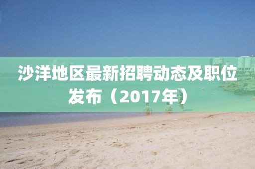 沙洋地區(qū)最新招聘動(dòng)態(tài)及職位發(fā)布（2017年）