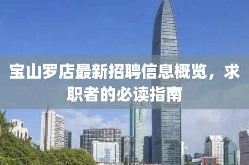 寶山羅店最新招聘信息概覽，求職者的必讀指南