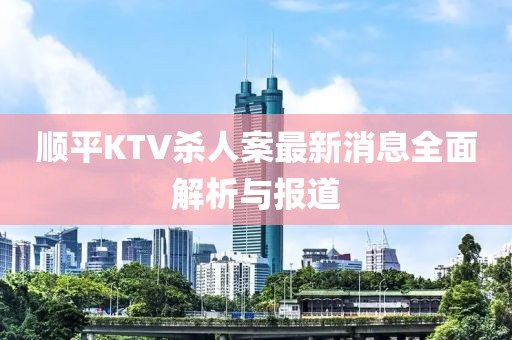 順平KTV殺人案最新消息全面解析與報道