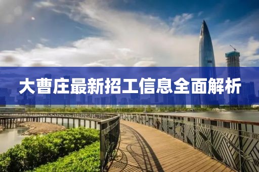 大曹莊最新招工信息全面解析