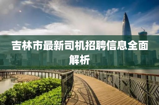 吉林市最新司機招聘信息全面解析