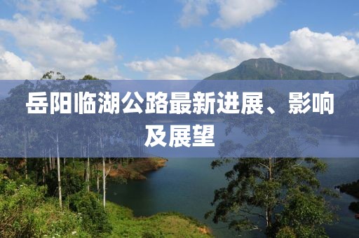 岳陽臨湖公路最新進(jìn)展、影響及展望