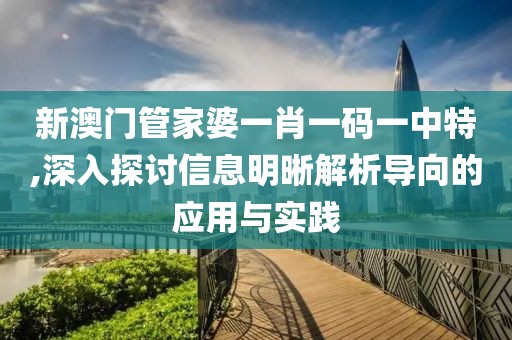 新澳門(mén)管家婆一肖一碼一中特,深入探討信息明晰解析導(dǎo)向的應(yīng)用與實(shí)踐