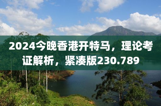 2024今晚香港開特馬，理論考證解析，緊湊版230.789